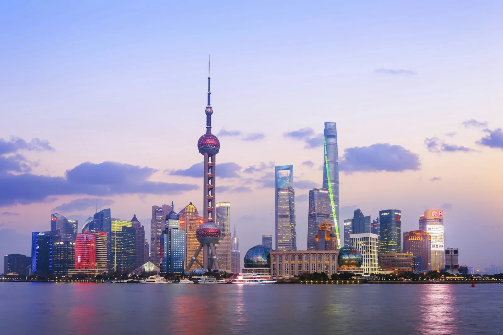 Oriental Pearl Tower and the Shanghai skyline by day