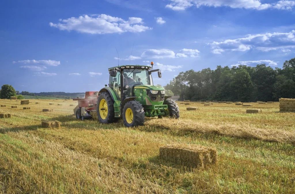 Tractor working in a field