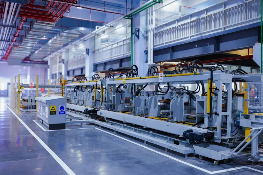 Automated production line inside a modern factory