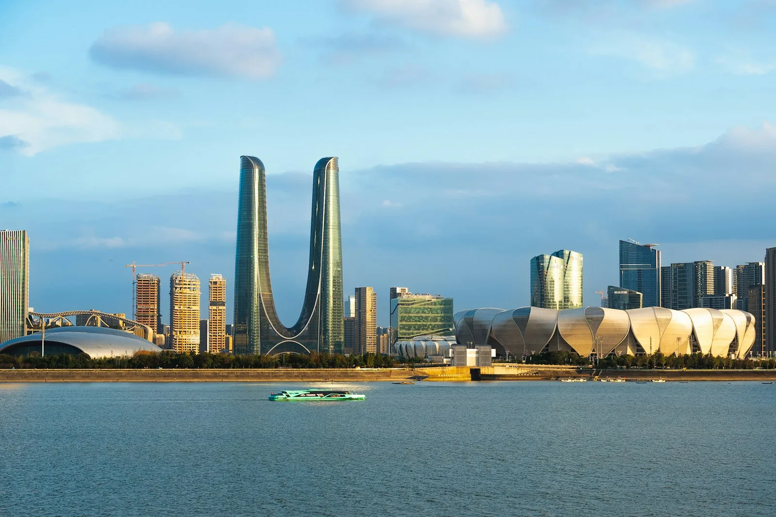 Hangzhou skyline seen across the water