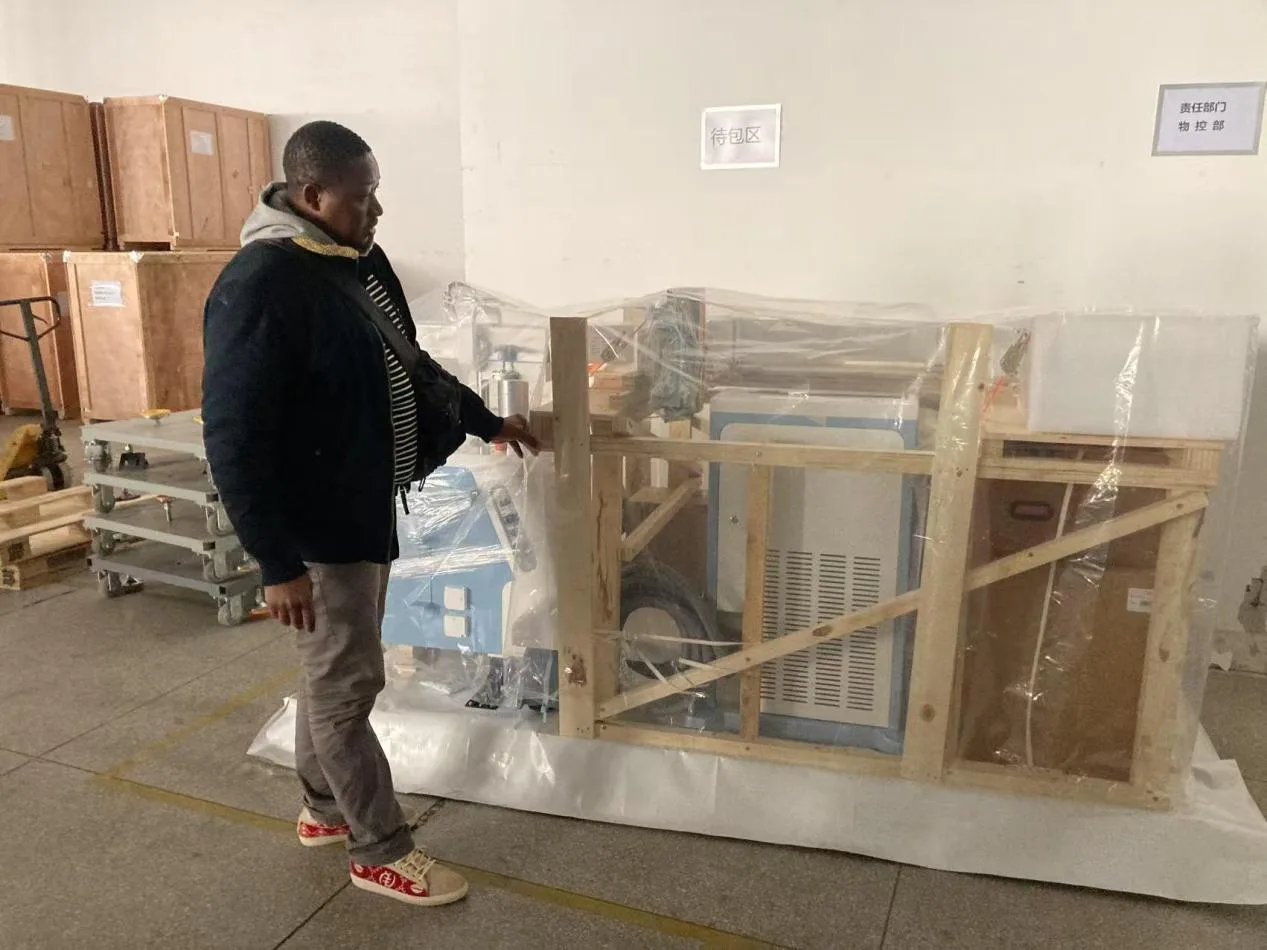 Checking packed equipment before shipping