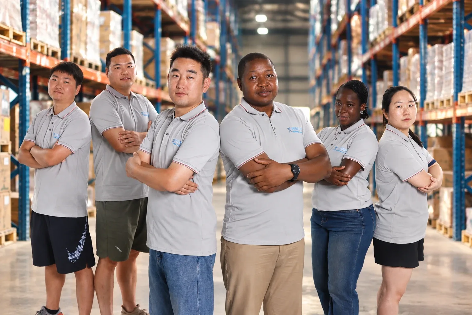 The Shanghai Ssípín team in company polos